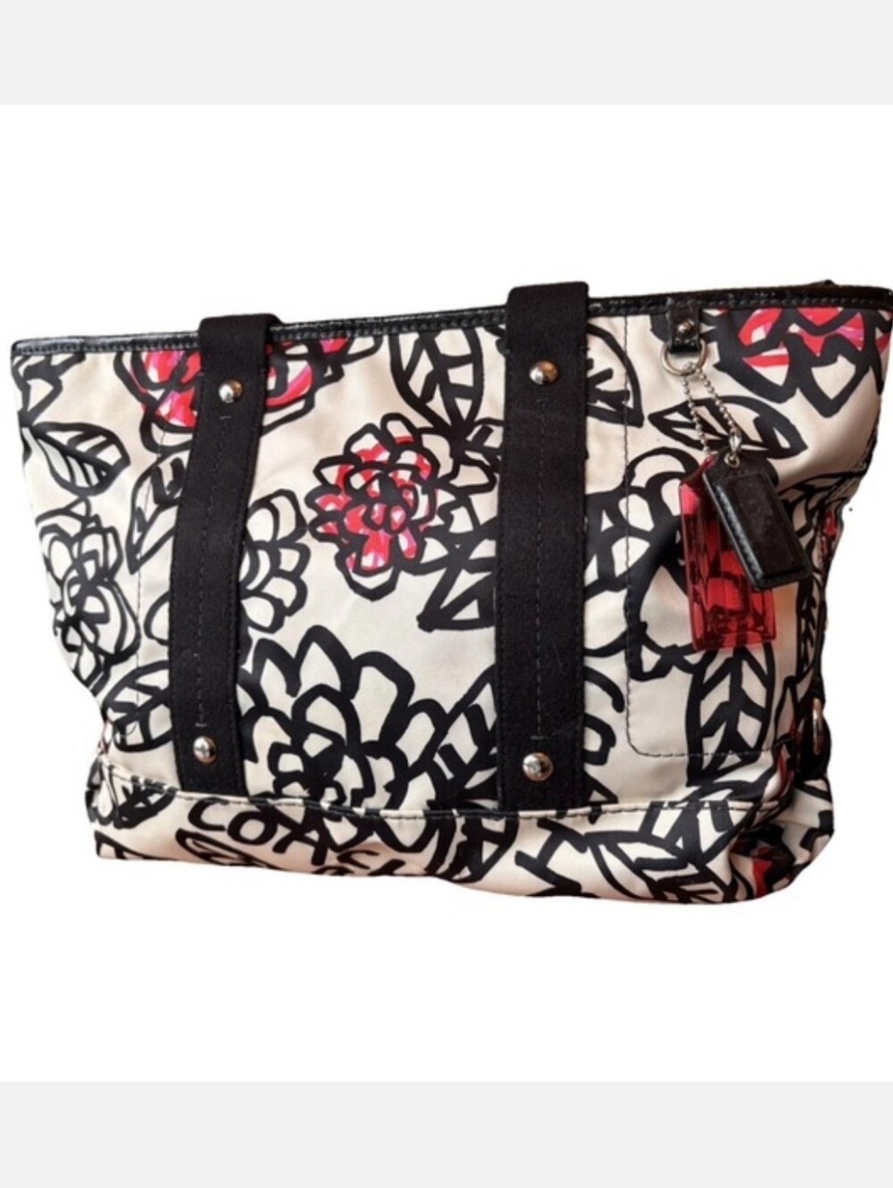 COACH Graffiti Poppy Rose  Tote
